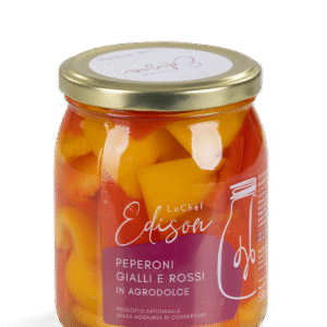Peperoni gialli e rossi in agrodolce